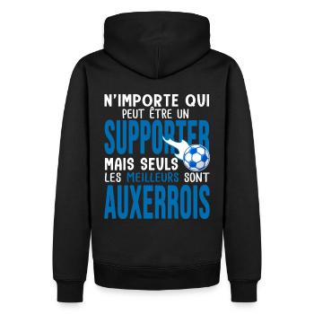 Cadeau foot auxerre supporter auxerrois - Sweat à capuche Premium bio Homme - noir - Dos - Nico (187cm)