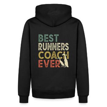 Laufenten Laufenten Laufentencoach Duck breeder - Men’s Premium Organic Hoodie - black - Back - Nico (187cm)