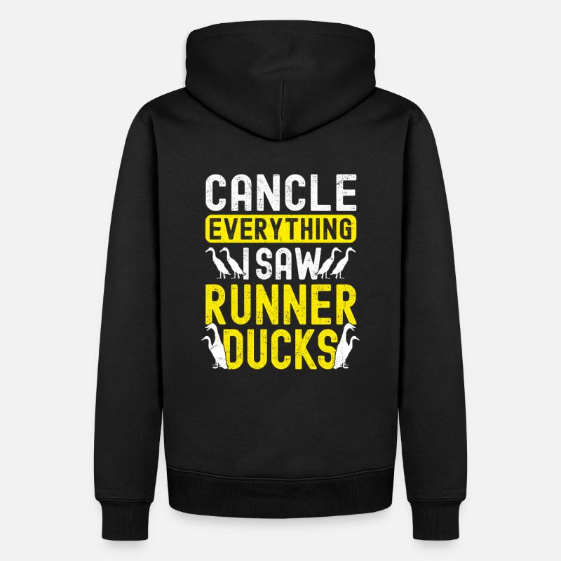Porte-canards en cours d’exécution - Sweat à capuche Premium bio Homme - noir