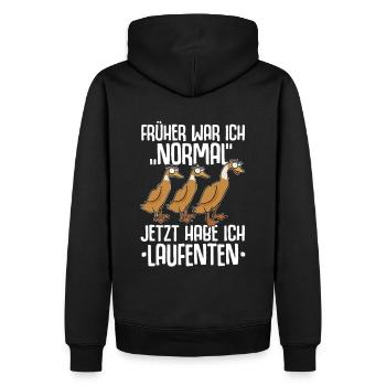 Laufenten Laufente Entenzucht Entenzüchter Ente - Männer Premium Bio Hoodie - Schwarz - Hinten - Nico (187cm)