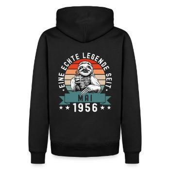 Faultier Geburtstag Mai 1956 Geboren Jahrgang 1956 - Männer Premium Bio Hoodie - Schwarz - Hinten - Nico (187cm)