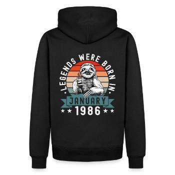 Legends Were Born In January 1986 Sloth Sloth - Men’s Premium Organic Hoodie - black - Back - Nico (187cm)