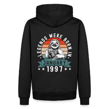 Legends Were Born In January 1997 Sloth Sloth - Men’s Premium Organic Hoodie - black - Back - Nico (187cm)