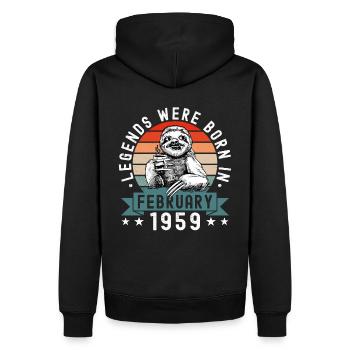Legends Were Born In February 1959 Sloth Sloth - Men’s Premium Organic Hoodie - black - Back - Nico (187cm)