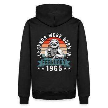 Legends Were Born In February 1965 Sloth Sloth - Men’s Premium Organic Hoodie - black - Back - Nico (187cm)