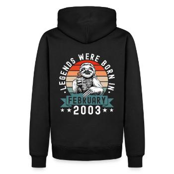 Legends Were Born In February 2003 Sloth Sloth - Men’s Premium Organic Hoodie - black - Back - Nico (187cm)