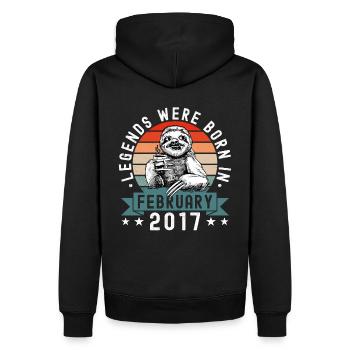 Les légendes sont nées en février 2017 Paresseux paresseux - Sweat à capuche Premium bio Homme - noir - Dos - Nico (187cm)