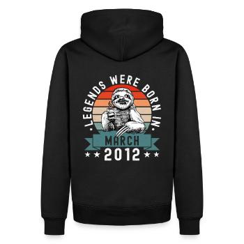 Legends Were Born In March 2012 Sloth Sloth - Men’s Premium Organic Hoodie - black - Back - Nico (187cm)
