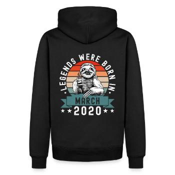 Legends Were Born In March 2020 Sloth Sloth - Men’s Premium Organic Hoodie - black - Back - Nico (187cm)