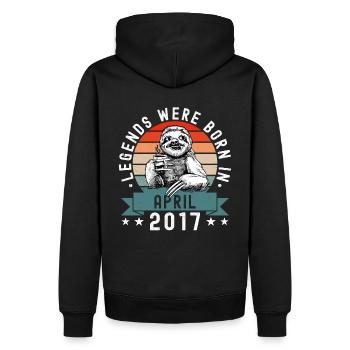 Les légendes sont nées en avril 2017 paresseux défectueux - Sweat à capuche Premium bio Homme - noir - Dos - Nico (187cm)