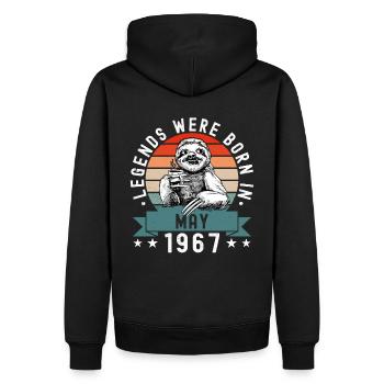 Legends Were Born In May 1967 Sloth Sloth - Men’s Premium Organic Hoodie - black - Back - Nico (187cm)