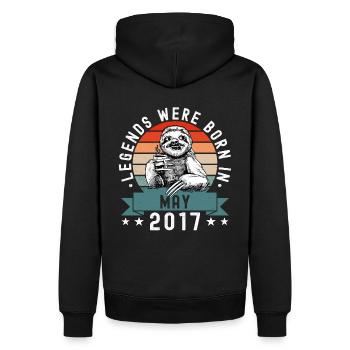 Les légendes sont nées en mai 2017 Sloth Sloth - Sweat à capuche Premium bio Homme - noir - Dos - Nico (187cm)