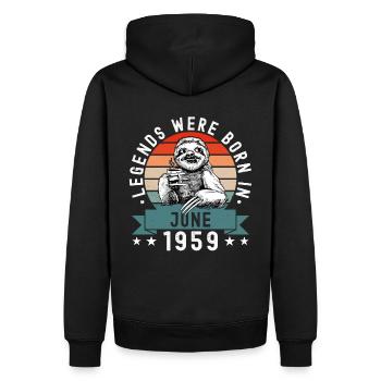 Legends Were Born In June 1959 Sloth Sloth - Men’s Premium Organic Hoodie - black - Back - Nico (187cm)