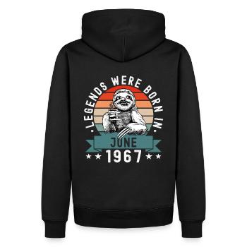 Legends Were Born In June 1967 Sloth Sloth - Men’s Premium Organic Hoodie - black - Back - Nico (187cm)