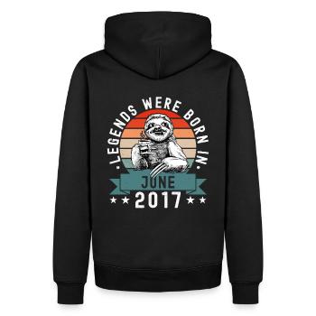 Les légendes sont nées en juin 2017 Paresseux paresseux - Sweat à capuche Premium bio Homme - noir - Dos - Nico (187cm)