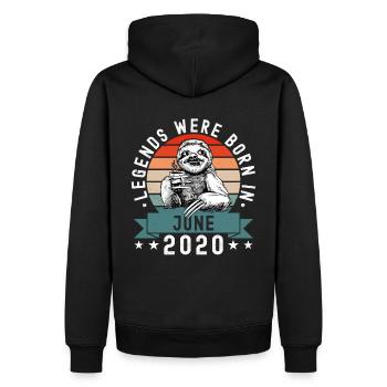 Les légendes sont nées en juin 2020 Paresseux paresseux - Sweat à capuche Premium bio Homme - noir - Dos - Nico (187cm)