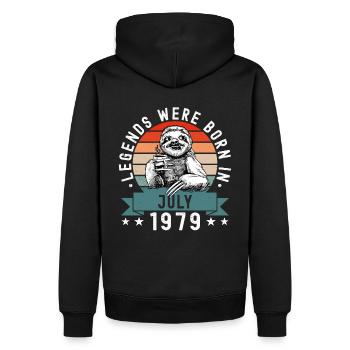 Legends Were Born In July 1979 Sloth Sloth - Men’s Premium Organic Hoodie - black - Back - Nico (187cm)