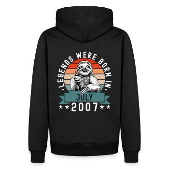 Legends Were Born In July 2007 Sloth Sloth - Men’s Premium Organic Hoodie - black - Back - Nico (187cm)