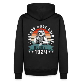 Les légendes sont nées en août 1924 paresseux défectueux - Sweat à capuche Premium bio Homme - noir - Dos - Nico (187cm)