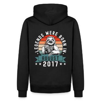 Les légendes sont nées en août 2017 paresseux défectueux - Sweat à capuche Premium bio Homme - noir - Dos - Nico (187cm)