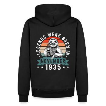 Les légendes sont nées en novembre 1935 paresseux défectueux - Sweat à capuche Premium bio Homme - noir - Dos - Nico (187cm)