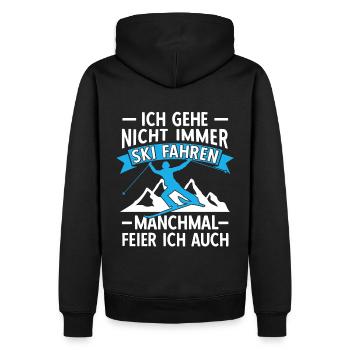 Skifahren Skifahrer Lustige Skiurlaub Geschenke - Männer Premium Bio Hoodie - Schwarz - Hinten - Nico (187cm)