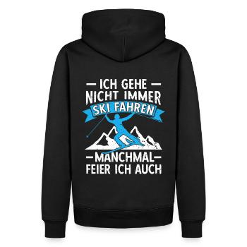 Lustige Skifahrer Ski fahren Ski Hütten Party - Männer Premium Bio Hoodie - Schwarz - Hinten - Nico (187cm)
