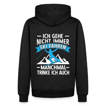 Lustige Skifahrer Ski Fahren Bier Trinken - Männer Premium Bio Hoodie - Schwarz - Hinten - Nico (187cm)