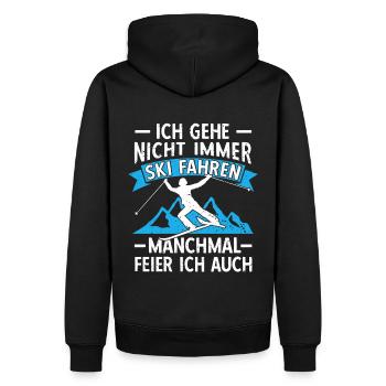 Lustige Skifahrer Skifahren Ski Fahrer Geschenk - Männer Premium Bio Hoodie - Schwarz - Hinten - Nico (187cm)