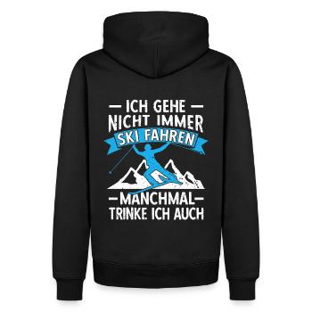 Ski Fahren Skier Skiurlaub Skiparty Bier Trinken - Männer Premium Bio Hoodie - Schwarz - Hinten - Nico (187cm)