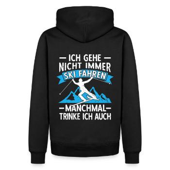 Lustige Skifahrer Ski Fahren Biertrinker Skiparty - Männer Premium Bio Hoodie - Schwarz - Hinten - Nico (187cm)