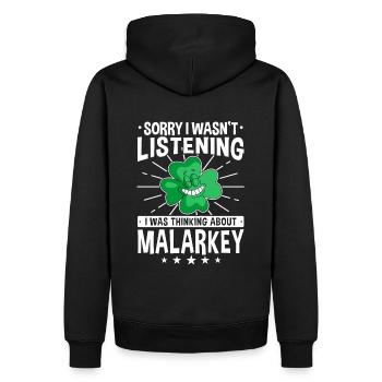 St. Patrick's Day Shirt Malarkey Clover Gift - Men’s Premium Organic Hoodie - black - Back - Nico (187cm)