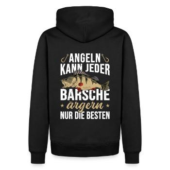 Angeln Kann Jeder Barsche Ärgern Nur die Besten - Männer Premium Bio Hoodie - Schwarz - Hinten - Nico (187cm)