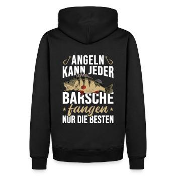 Angeln Kann Jeder Barsche Fangen Nur die Besten - Männer Premium Bio Hoodie - Schwarz - Hinten - Nico (187cm)