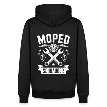Mécanicien de cyclomoteur - Sweat à capuche Premium bio Homme - noir - Dos - Nico (187cm)