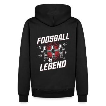 Foosball Legend Tischkicker Kickern - Männer Premium Bio Hoodie - Schwarz - Hinten - Nico (187cm)