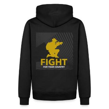 Combattez pour votre pays - militaire - Sweat à capuche Premium bio Homme - noir - Dos - Nico (187cm)