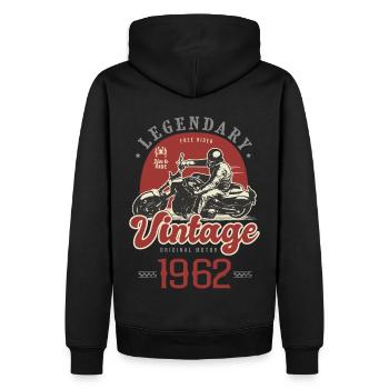 1962 Jubiläum Vintage Biker-Motorrad - Männer Premium Bio Hoodie - Schwarz - Hinten - Nico (187cm)