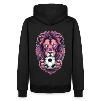 Lion Football – Le roi de la conception du terrain - Sweat à capuche Premium bio Homme - noir - Dos - Nico (187cm)