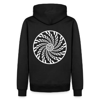 017 23 - Männer Premium Bio Hoodie - Schwarz - Hinten - Nico (187cm)