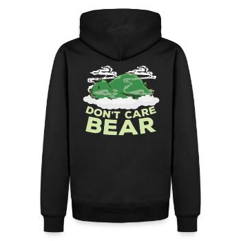 Bär Kiffen Relax Dont Care Bear - Männer Premium Bio Hoodie - Schwarz - Hinten - Nico (187cm)