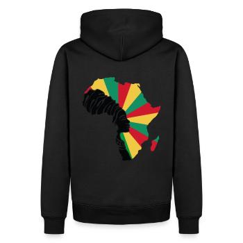 Guinea Flagge Afrika Karte Black Ethnic Heritage - Männer Premium Bio Hoodie - Schwarz - Hinten - Nico (187cm)