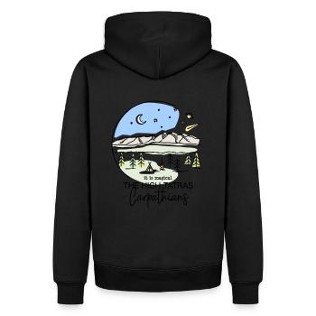 Hohe Karpaten Wandern Andenken Camping Polen - Männer Premium Bio Hoodie - Schwarz - Hinten - Nico (187cm)