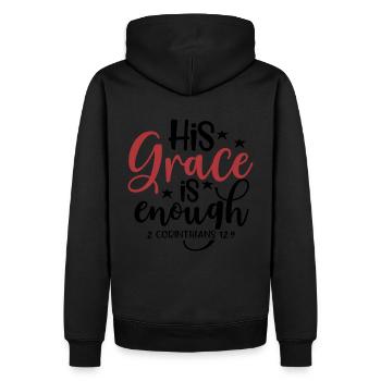 La grâce de Dieu est suffisante Dieu Jésus Grâce Verset biblique - Sweat à capuche Premium bio Homme - noir - Dos - Nico (187cm)