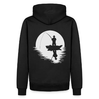 pêcheurs Pleine Lune Lune pêche Pêche Style de cadeau - Sweat à capuche Premium bio Homme - noir - Dos - Nico (187cm)