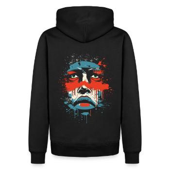 Abstract Emotion – Chemise Artistique - Sweat à capuche Premium bio Homme - noir - Dos - Nico (187cm)