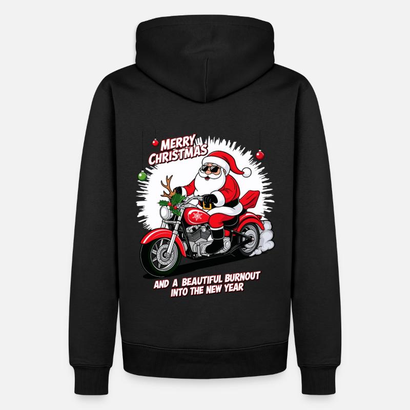 Rocker Weihnachtsmann - Männer Premium Bio Hoodie - Schwarz