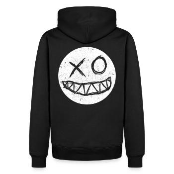 Raveface Moon EDM Trance Tekk Electro Festival Tea - Men’s Premium Organic Hoodie - black - Back - Nico (187cm)