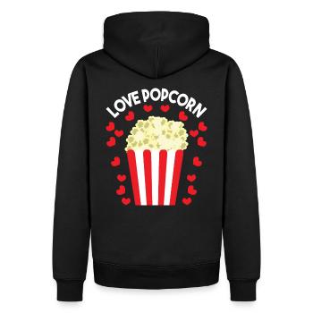 Love PopCorn - Sweat à capuche Premium bio Homme - noir - Dos - Nico (187cm)
