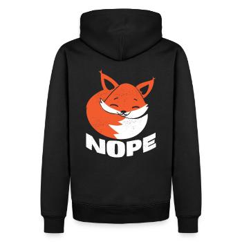 Nope Lazy Fox Lazy Fox T Shirt Gift - Men’s Premium Organic Hoodie - black - Back - Nico (187cm)